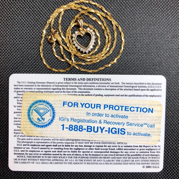14k ❤️ pendent Chain .25carat natural💎Certificate - Picture 8 of 8